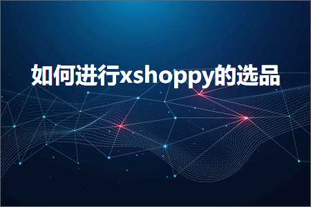 跨境电商知识:如何进行xshoppy的选品